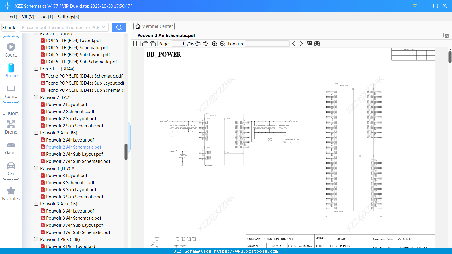 Tecno Pouvoir 2 Air Schematic